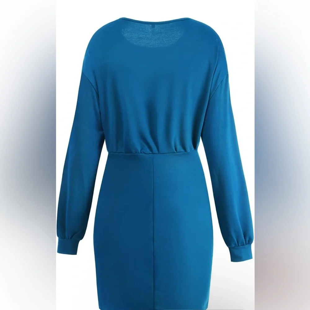 NWT No Label Size L Army Green Shirt Dress - Picture 5 of 7